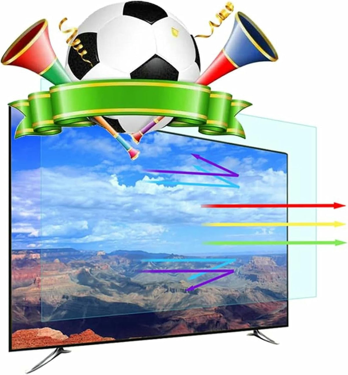Kristallklare Fernseher, 85 Zoll, 82 Zoll, 1049 mm, 77 Zoll, Schwarz, Displayschutzfolie für 75- große, Kratz- und fingerabdruckabweisend