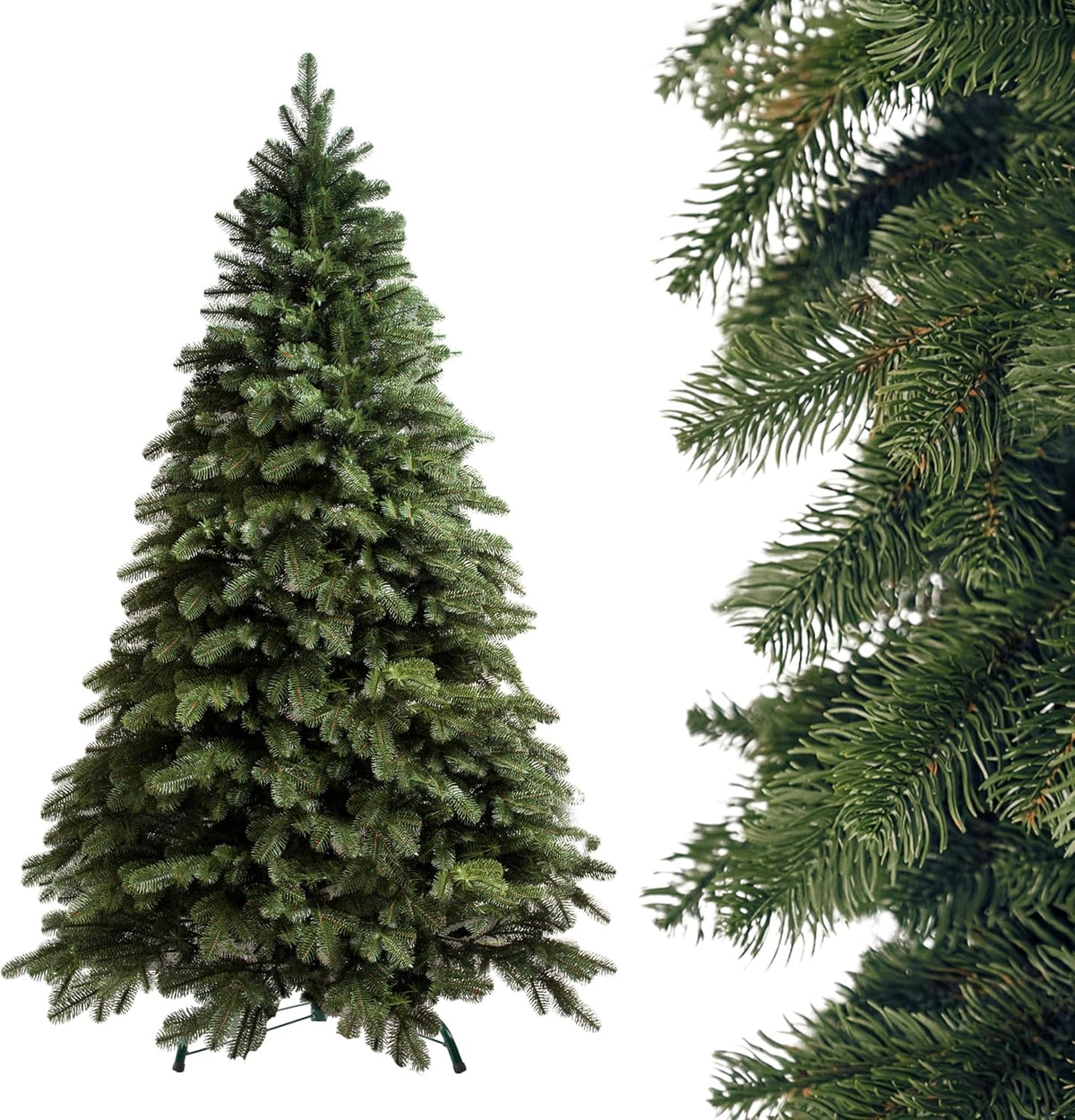 SMEREKA Künstliche Weihnachtsbäume, 210 cm, Grün, Künstlicher Weihnachtsbaum [Spritzguss 100% 3D-Zweigen