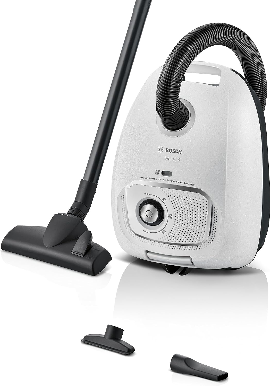 Bosch Staubsauger, 600 W, Weiß, mit Beutel Serie 4 BGB41WH1, nachhaltig, aus Recyclingmaterial, Hygiene-Filter