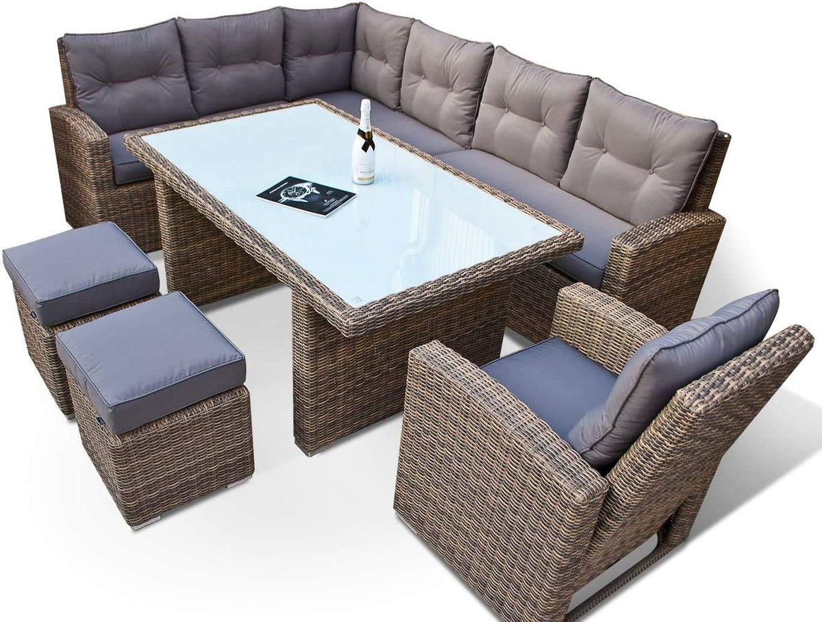 Ragnarök-Möbeldesign Essgruppe, Grau, hohe Dining Lounge - DEUTSCHE Hersteller - 8 Jahre GARANTIE