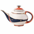 Elegante Teekanne 1200ml Blau-Rot-Weiß