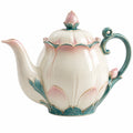 Teekanne im Blumendesign, Creme/Pink/Grün, 1000ml