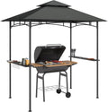 Outsunny Pavillon, 240 x 150 x 258 cm, Dunkelgrau, Grill mit LED Wasserabweisend