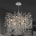 PIOUTNF Kronleuchter, Silber, Modern Kristall, Luxus Raindrop Pendelleuchte, D61 cm Kristall Hängeleuchte Light Fixture