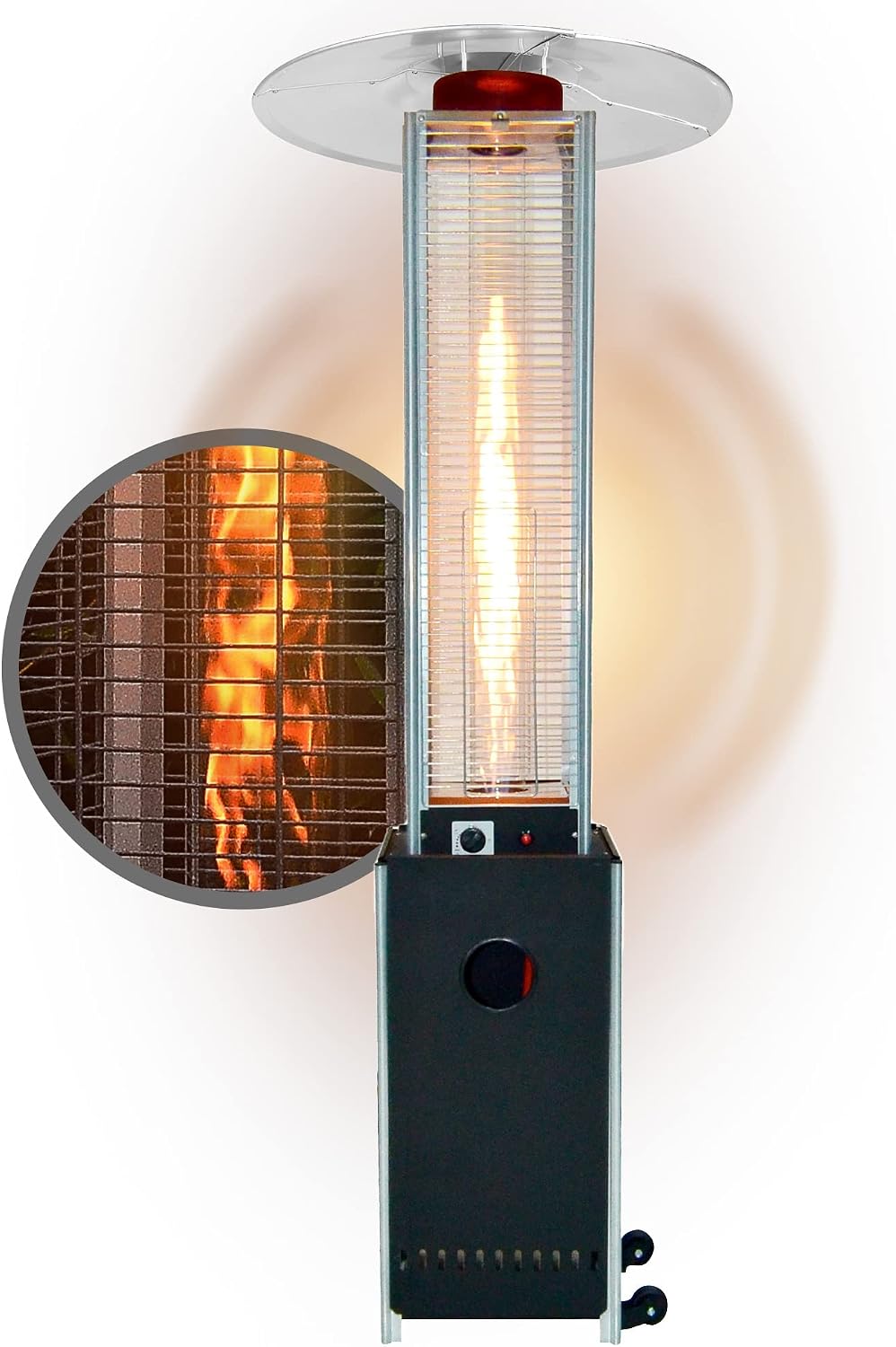 APANA Heizstrahler, 12,5 kW, schwarz, Gasheizer Bellamente Cristal praktischer Gas für Terrasse