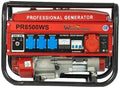 doitBau Powerstation, 2500 W, 230 V, 400 V, Rot/Blau/Schwarz, Stromgenerator mit Benzin, Stromerzeuger mit Zubehör