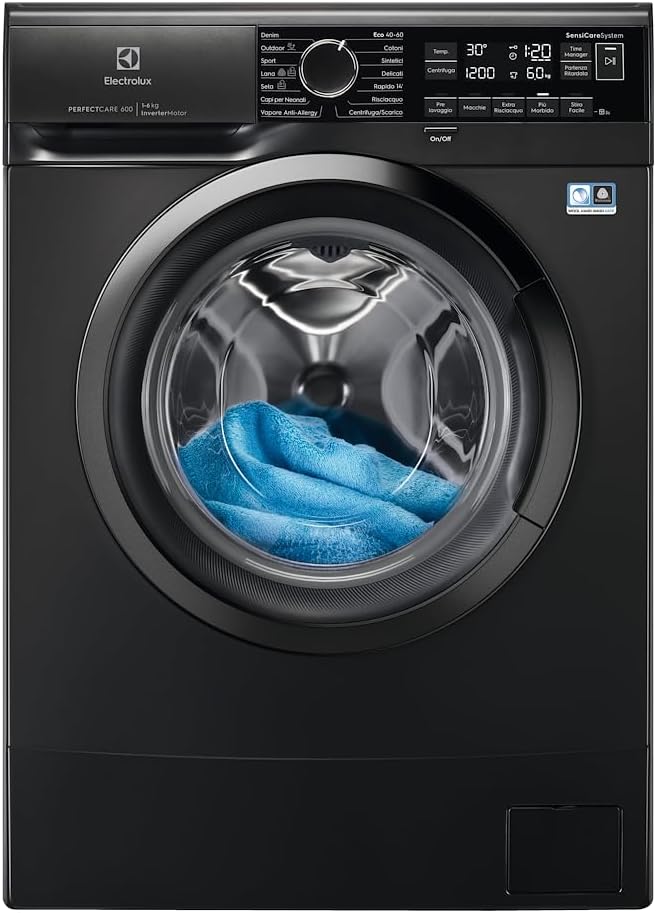 Electrolux Waschmaschine, 6 kg, Weiß, EW6S306BL Slim mit Frontlader, Technologie SensiCare 600, LED-Display, 951 Umdrehungen pro Minute