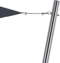 Toldoro Sonnensegel, 3,5m, 70 mm, Silber/Schwarz, mast mit Augbolzen mit Bodenhülse / Ø Wandung rostfreier