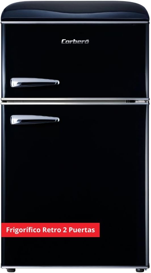 Corbero Kühlschrank, 89 x 48 x 51 cm, 37 dB, 86 L, 26 L, Schwarz, Corberó - Statischer Retro-, CF2PG90RN, Fassungsvermögen
