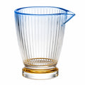 Glas-Karaffe 1000ml Klar/Blau mit geriffeltem Design