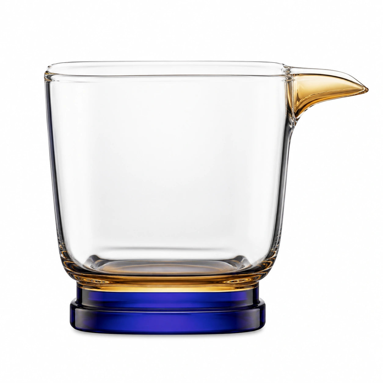 Glaskrug mit Ausguss 250ml Klar/Blau/Gelb