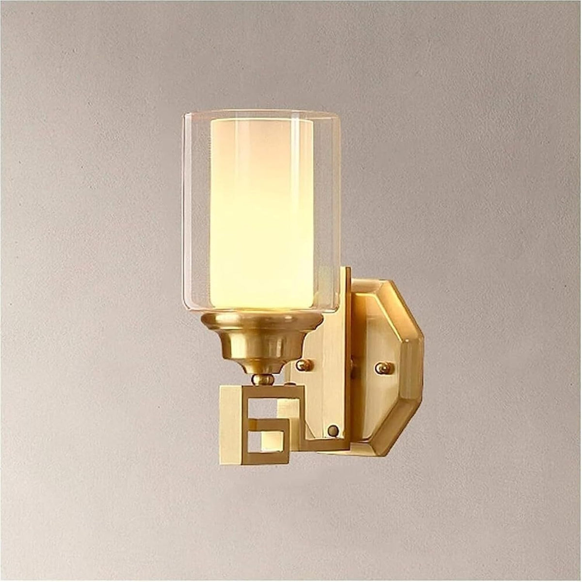AYCDL Spiegelleuchten, 6–10 W (inklusive), Kupfer + Glas, Kupfer, Moderne wandleuchte Mit Glasschirm, E27-Fassung