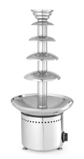 HENDI Gastrospülen, 700 mm, 6 kg, 230 V, 265 W, Silber, Schokoladebrunnen, mit 5 Ebenen, Schokofondue, Schokobrunnen