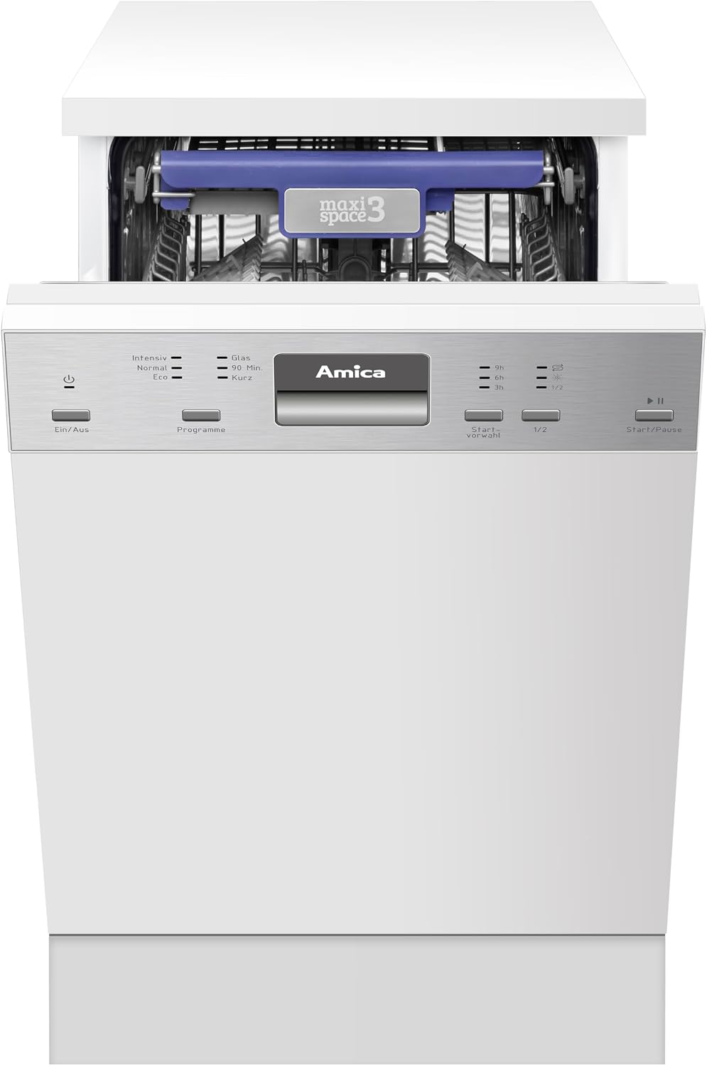 Amica Geschirrspüler, 45 cm, Silber, EGSP 14895-1 E Einbau- / teilintegrierte Spülmaschine