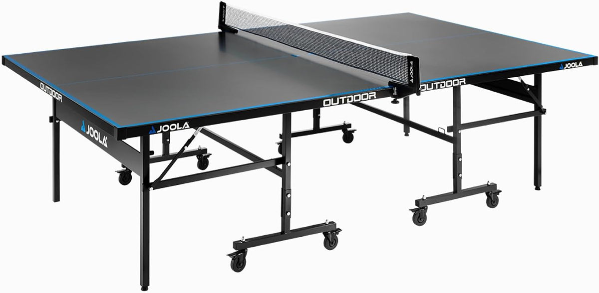 JOOLA Tischtennis-Platten, Grau, Outdoor Tischtennisplatte wetterfest klappbar mit Netz