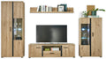 Wohnwand Stella Trading, 340 x 196 x 40 cm, Schwarz, KANADA Komplett-Set in Artisan Eiche Optik