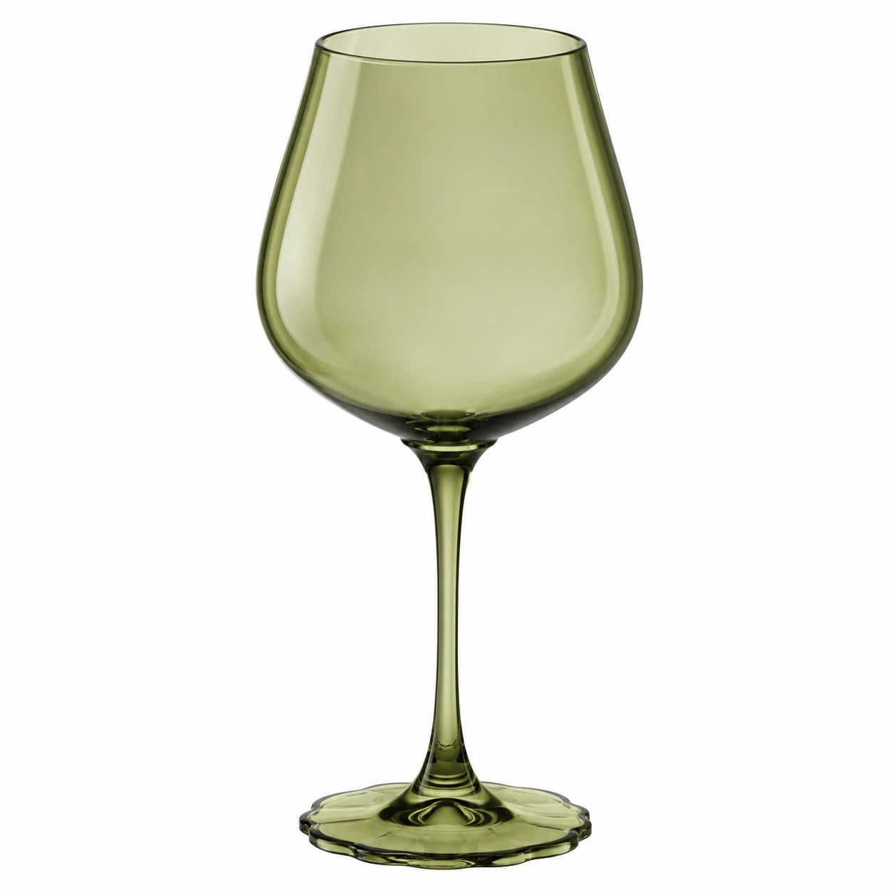 Elegantes Grünes Weinglas 400ml, Tulpenform