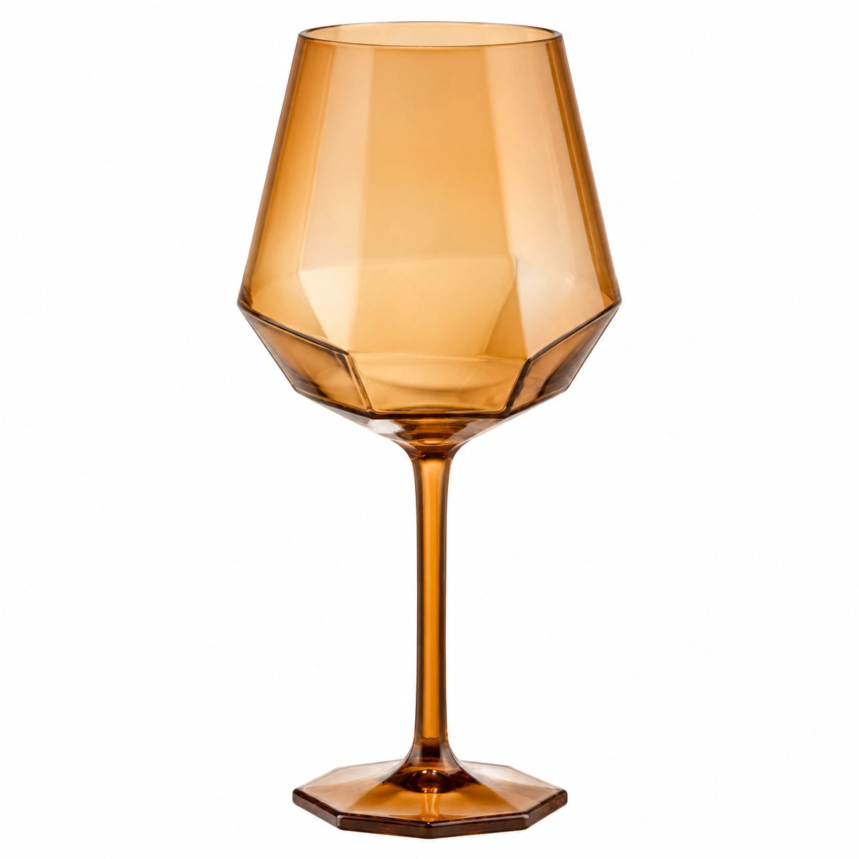 Facettiertes Weinglas mit elegantem Design in Orange