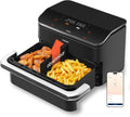 COSORI Heissluftfritteuse, 10 L, Schwarz, Heißluftfritteuse 2 Kammern, Dual Blaze TwinFry Airfryer, mit 4 Heizrohren und flexiblen Kammern