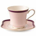 Porzellan-Teetasse mit Untertasse Rosé/Violett