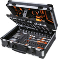 Beta Multifunktionswerkzeuge, Schwarz/Silber/Orange, BW 2056E, Kunststoffkoffer mit Sortiment von 163 Werkzeugen