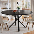 Merax Esstisch, 140 cm, Schwarz, Runder Ausziehbar für 4-8 Personen, Moderner Rund-Oval Esszimmertisch, Küchentisch Klein mit Stabilem Metallgestell