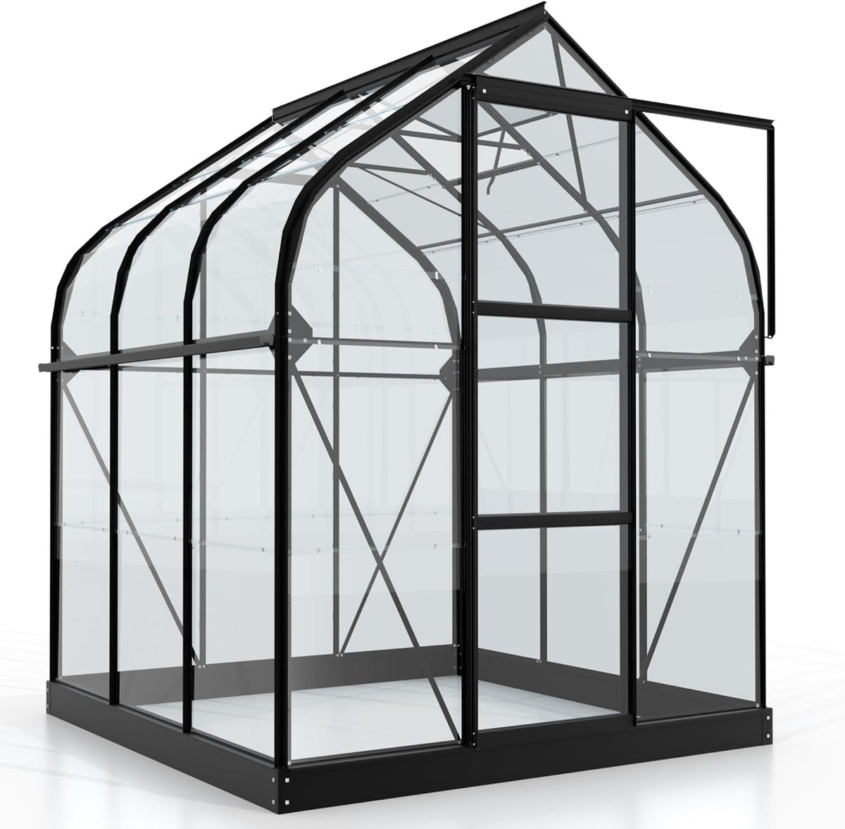 Vitavia Gewächshaus, 3,8 m, 3 mm, schwarz, Orion 3800', Wetterfestes & stabiles Treibhaus, Robust & langlebig