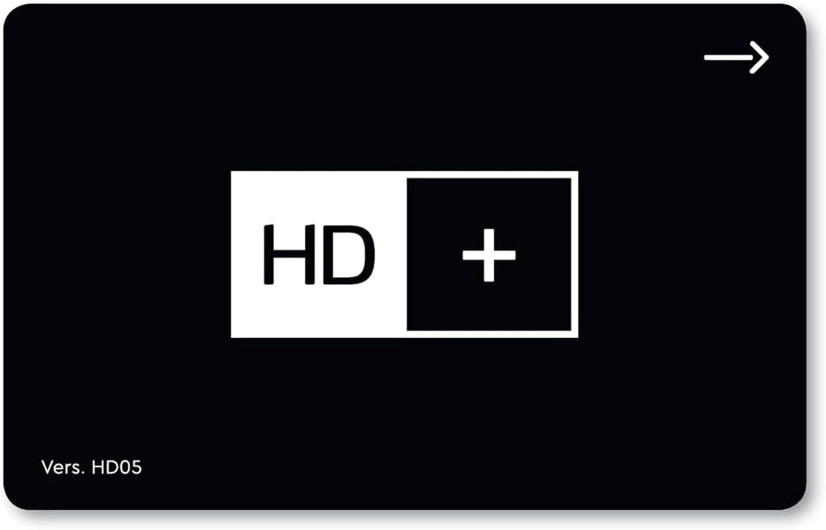 HD + Fernseher, Grau, HD+ Karte für Satelliten-TV, 12 Monate Verlängerung