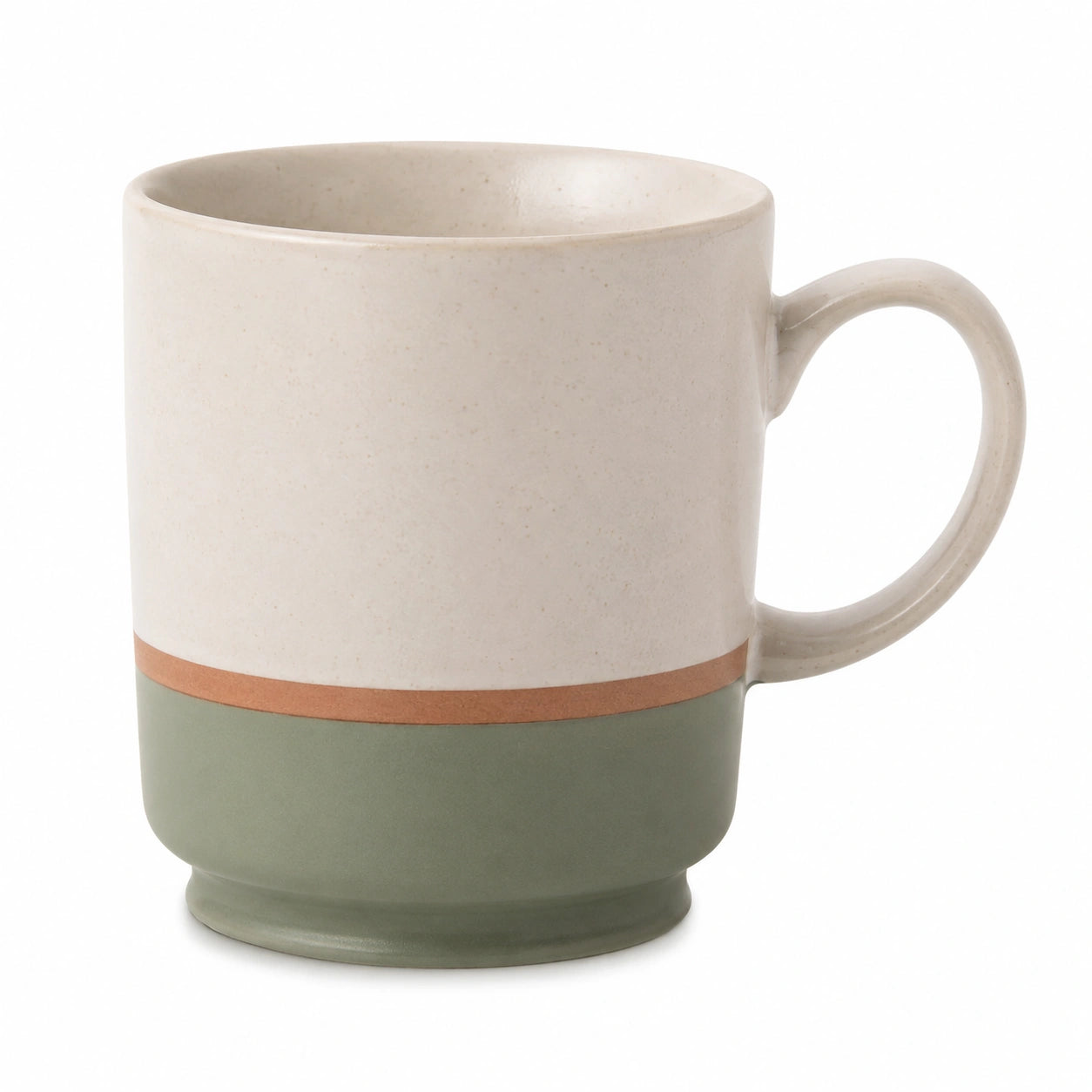 Zweifarbige Keramiktasse 350ml Beige Grün