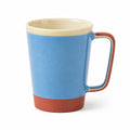 Keramiktasse 350ml in Blau und Rot mit ergonomischem Griff