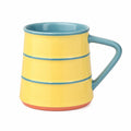 Handgefertigte Keramiktasse 350ml Gelb-Blau
