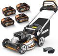 WORX Rasenmäher, 51 cm, 80 V, Schwarz/Orange/Silber, WG761E Nitro Profi Akku (4x20 V) - Kraftvoller Bürstenloser