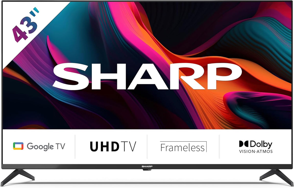 SHARP Fernseher, 43 Zoll, 108 cm, Schwarz, Smart TV, 43GL4260E Google TV 4K Ultra HD Google TV (Smart TV, Dolby Atmos