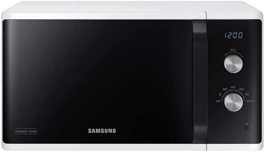 Samsung Mikrowelle, 800 W, 23 L, 9 cm, Grau, MW3500 MS23K3614AW/EG/ / Garraum/48, Breite/Kratzfester Keramik-Emaille-Innenraum/6