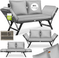 Sofa KESSER, Natur, Gartenbank Polyrattan Luna mit Liegefunktion Garten 4 in, Extra Dicke & Weiche Polsterung Garten/Balkon/Terrasse