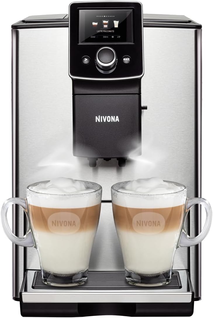 Nivona Kaffeevollautomat, Schwarz/Silber, NICR825 NiCR 825 Edelstahl/Chrom