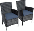 Gartenmöbel-Set ESTEXO, Metallgestell mit Polyrattangeflecht; Material Kissenbezüge: 100% Polyester, Anthrazit/Grau
