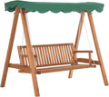 Outsunny Gartensichtschutz, 360 Kg, 1,9 L, 1,3l, Grün, Gartenschaukel 3-Sitzer Wasserfestes Dach 2 Tabletts, 85H m Tragkraft max. Kiefernholz