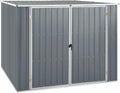 Gerätehaus Tidyard, 195x198x159 cm, Verzinkter Stahl, Grau, Gartenschuppen Wand Geräteschuppen Gartenhaus Lagerschuppen