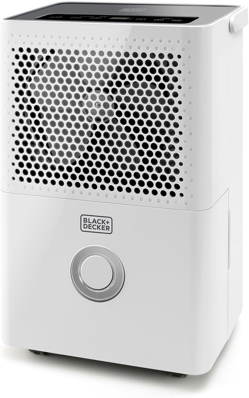 Black+Decker Luftentfeuchter, 240 W, 42 dB, 12 L, Schwarz, /24h, Wäschetrocknung, R290
