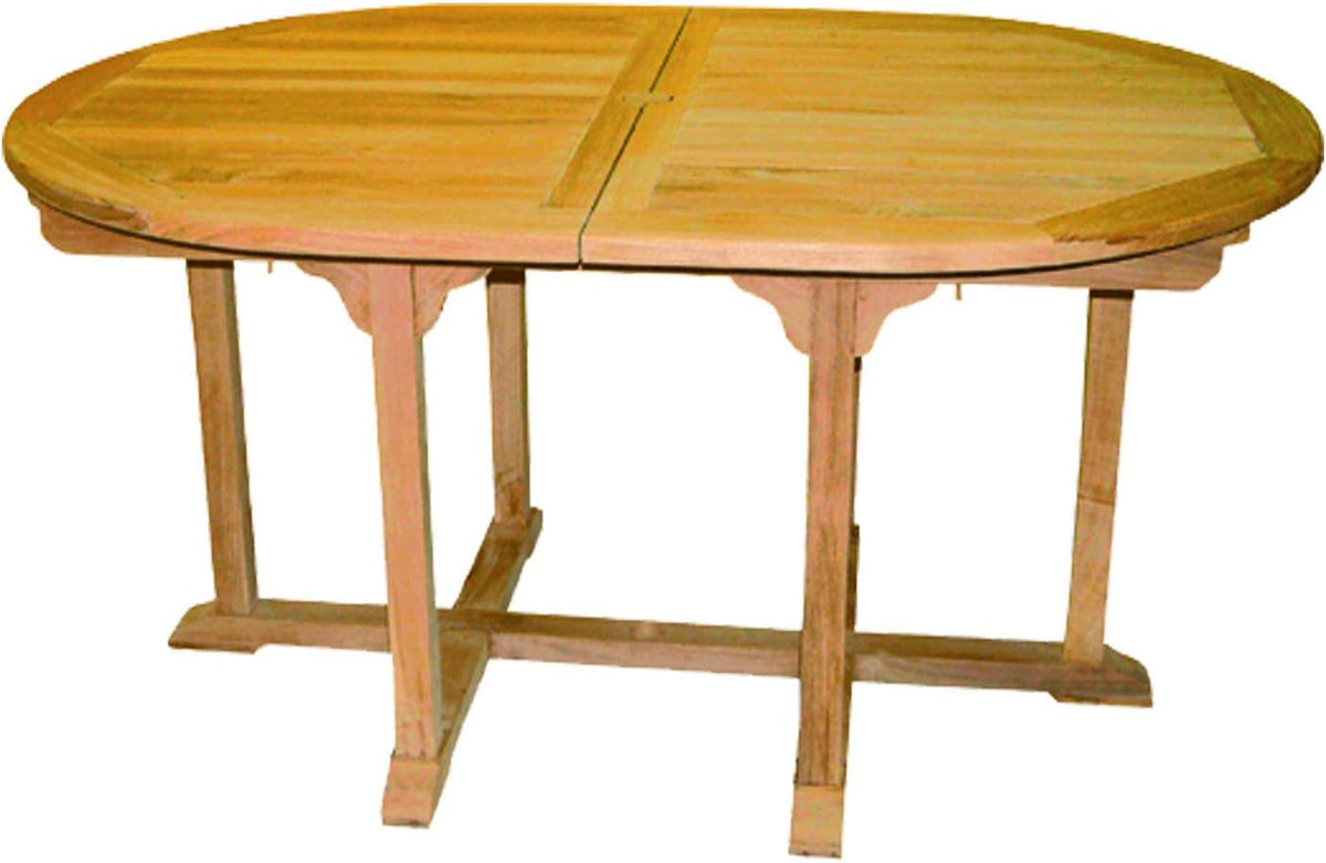 FineHome Esstisch, 160 x 110 x 75 cm, Hellbraun, XXL Gartentisch Teak massivholz Tisch Oval