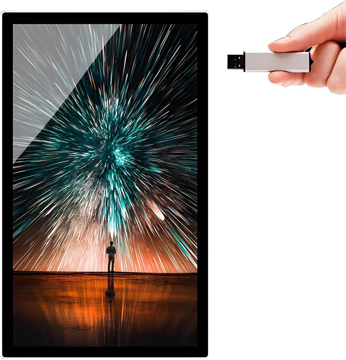 LED Digital-Signage-Display, Schwarz, Display Screen zur Wiedergabe von Videos/Bildern, Wandmontage/Eingebaut, Querformat/Hochformat