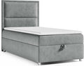 For Home Boxspringbett, Grau/Weiß, Trinity k-11 mit 7-Zonen Bonell-Federkernmatratze, 80x200, Boxsprintbett mit Matratze Und Stauraum