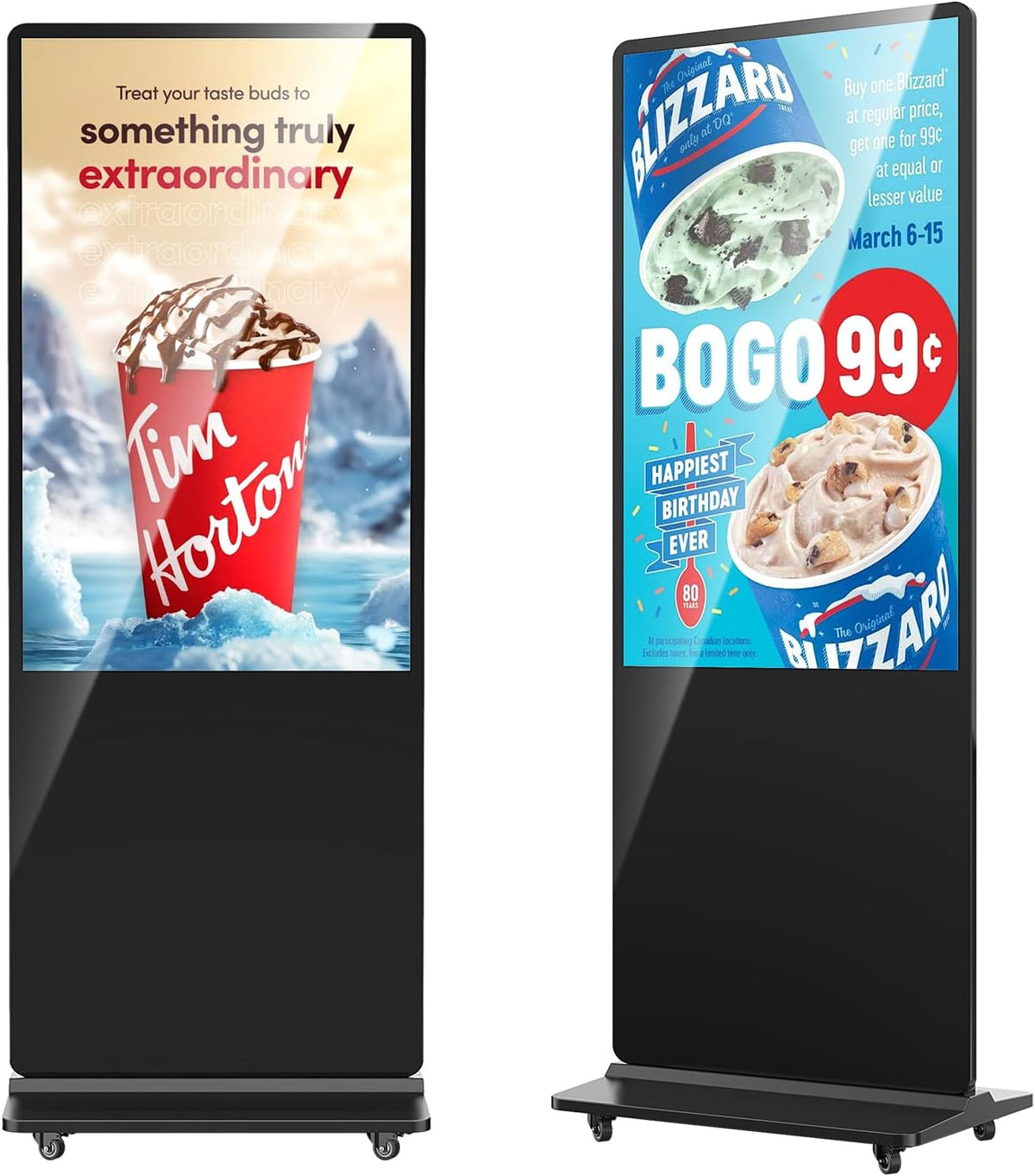 55'' Digital-Signage-Display, Schwarz, Digital Signage Display Smart Android LCD Sign Kiosk