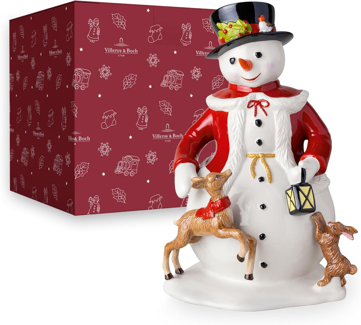 Villeroy und Boch Christmas Toys Memory Spieluhr Tannenbaum, Porzellan, Weiß/Grün Zierschmuck, Weiß/Rot/Schwarz/Braun