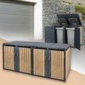 ML DESIGN modern living Mülltonnenbox, 264x80x116,3 cm, 240 L, Anthrazit, ML- 4er 4 Tonnen -Holzoptik, Müllbox Mülltonnecontainer Mülltonnenabdeckung