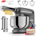 Fentic Knet- & Rührmaschinen, 2000 W, 6,2 L, Grau, Kuchenmaschine mit Nudelmaschine, Knetmaschine mit Nudelmaschine Elektrische