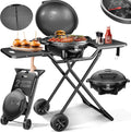KESSER Elektrogrill, Grau, elektrischer 2in1 Tischgrill - Standgrill mit Deckel