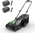 KraftSense Rasenmäher, 43 cm, 40 V, 5 Ah, Schwarz/Grün, Akku, Elektro- mit Schnittbreite, 2× Akkus & Typ-C Ladekabel