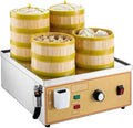 JYBNBBE Dampfgarer, 4 L, Edelstahl, Silber, Gewerbliche Dampfbrötchenmaschine mit öchern, Edelstahl- für den Hausgebrauch